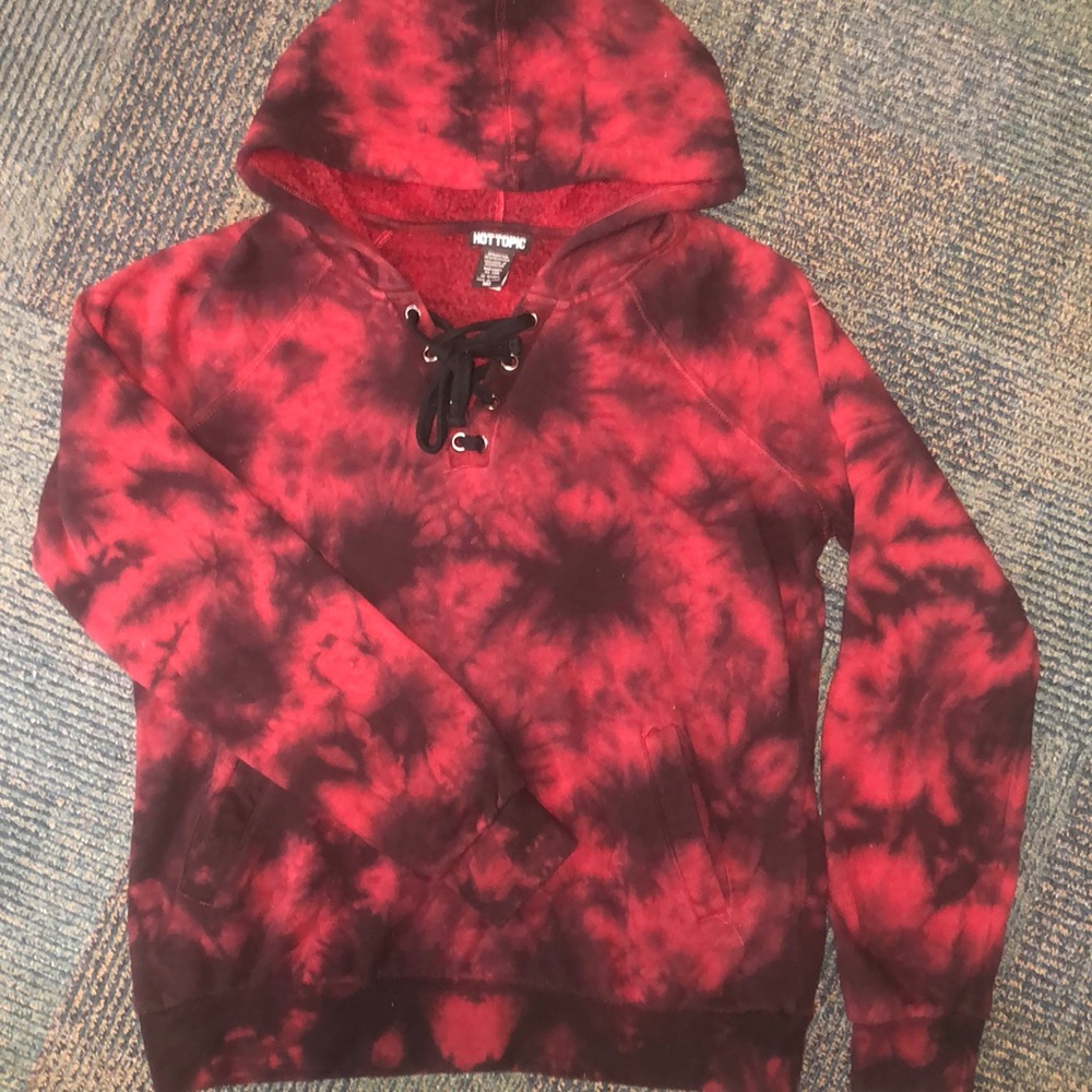 Cool Lace Front Tie Dye Hoodie